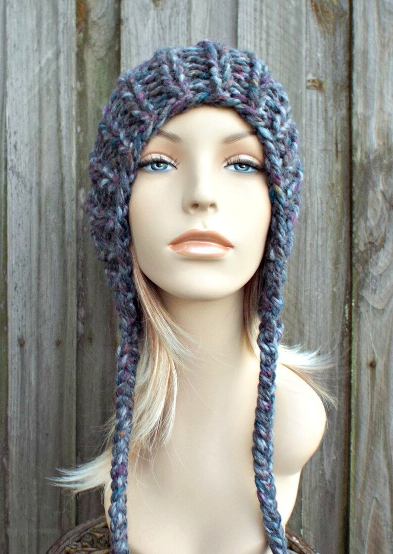 Slouchy Knit Hat Pom Pom Hat Chunky Knit Hat Mens Hat Etsy