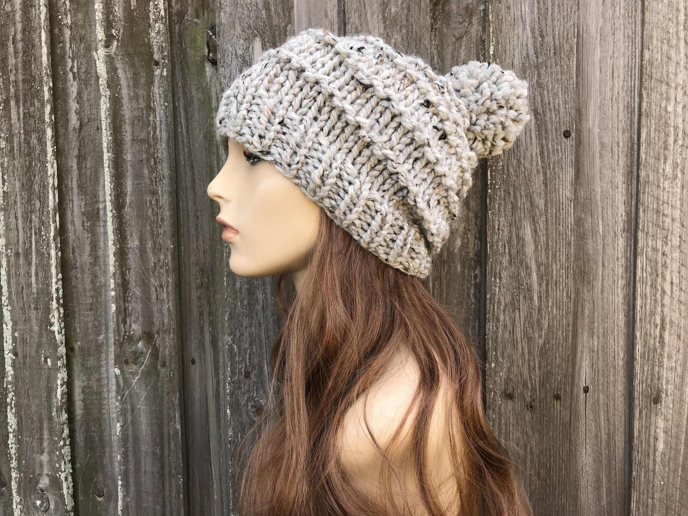 Potion Hand‑Knit Chunky Beanie (Unisex) HAND KNIT A CHUNKY HAT/BECOZI LOOPY STITCH YARN - YouTube main image 2
