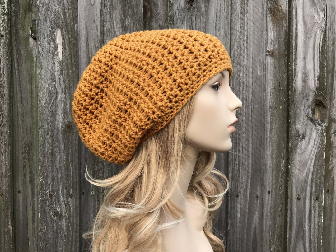Crochet Slouchy Beanie Hat Womens Crochet Slouch Hat Free Crochet - Main Image