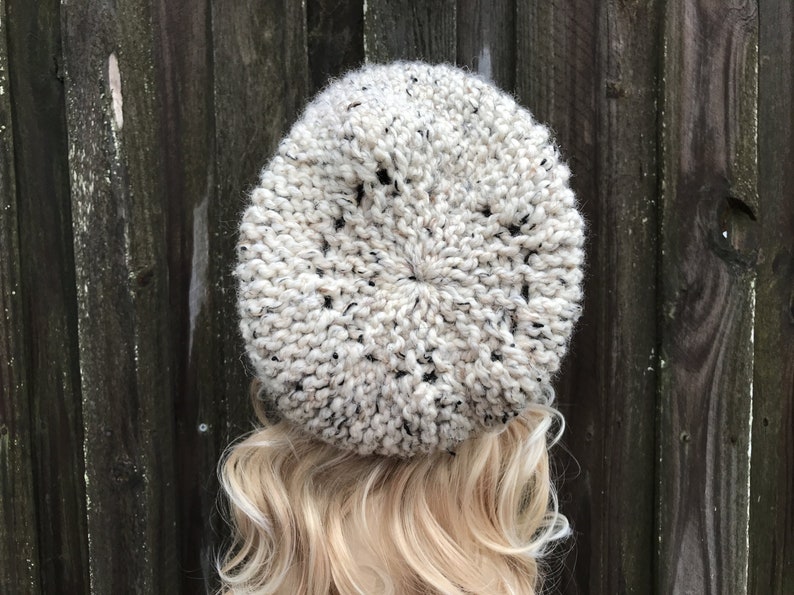 Chunky Knit Hat Pattern, Hat Knitting Pattern, Oversized Hat, Slouchy Hat, Slouchy Beanie, Mens Hat, Womens Hat, Easy Knitting Tutorial image 8