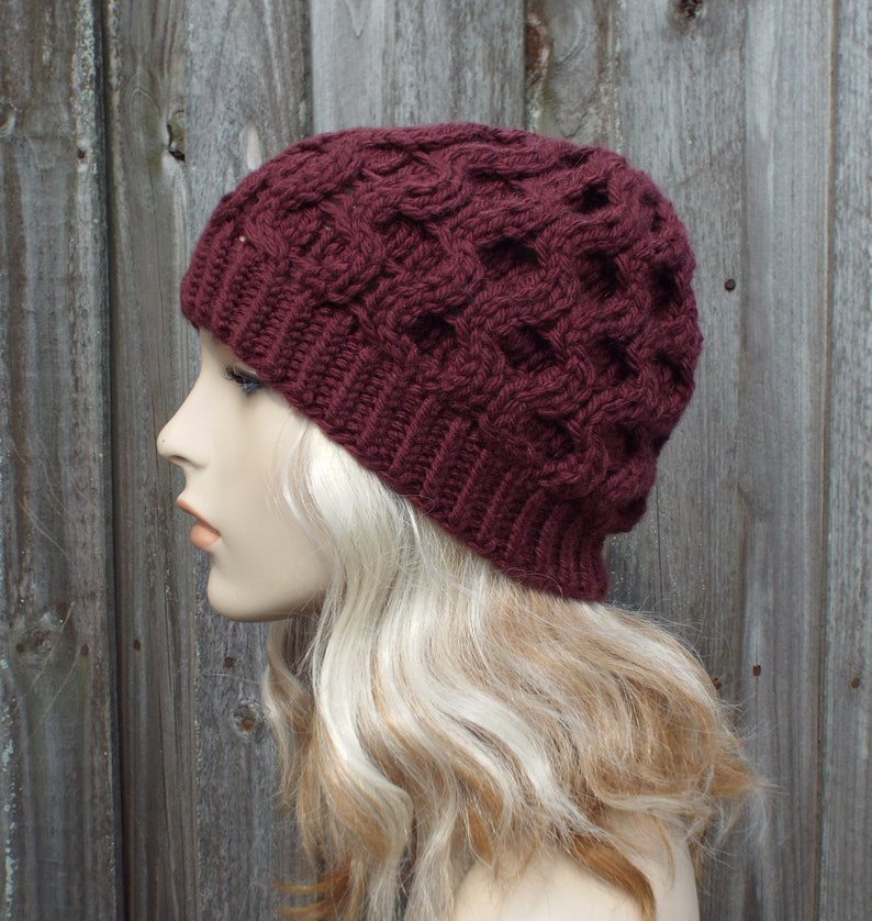 Knitted Hat Pattern Hat Knitting Pattern Cable Beanie Knitting Pattern ...
