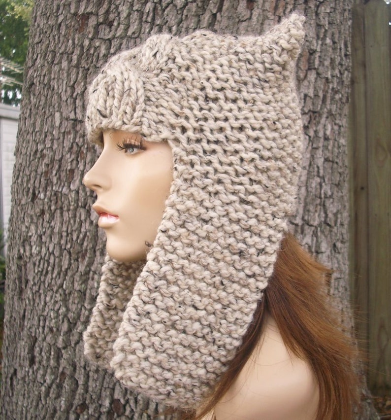 Add Ear Flaps To Knit Hat / Slouchy Beanie Knit Hat Easy Knitting