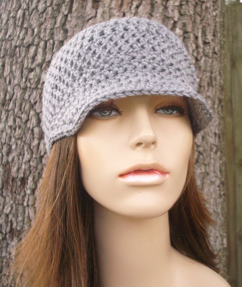 Crochet Hat with Brim Mens Hat Womens Hat Newsboy Hat Etsy