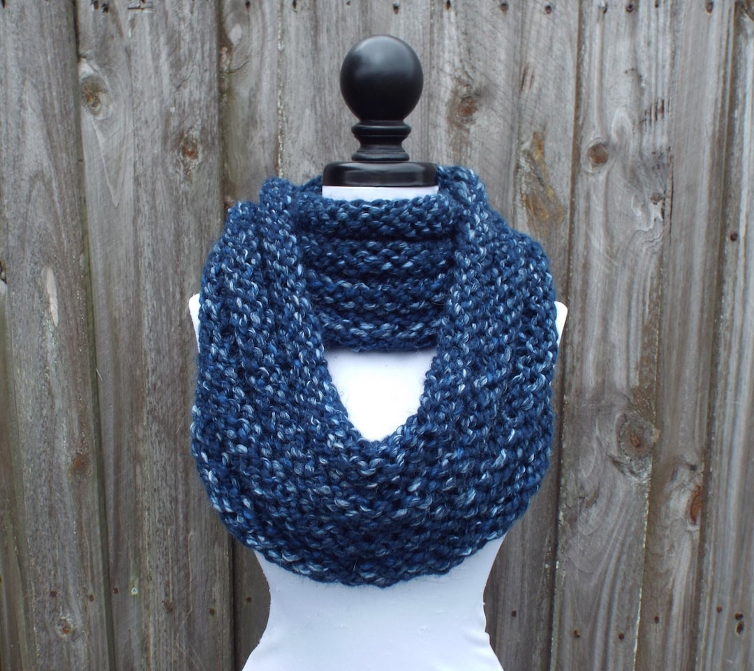 Chunky Knit Infinity Scarf Cowl for Women Men and Teens - Oversized ...