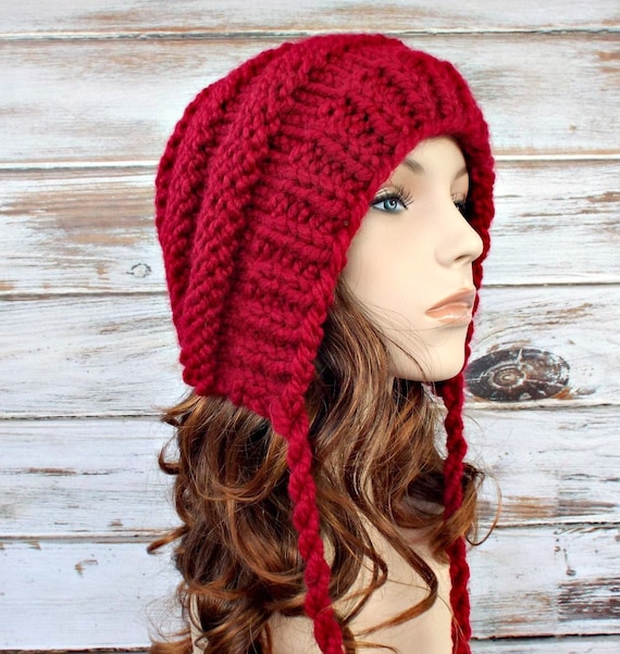 Chunky Knit Hat Womens Hat Mens Hat Winter Hat Knit Hood Knit