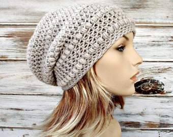 Crochet Hat Pattern, How To Crochet Tutorial, Easy Crochet Pattern, Womens Hat, Mens Hat, Mens Beanie, Winter Hat, Slouchy Beanie, Boho Hat