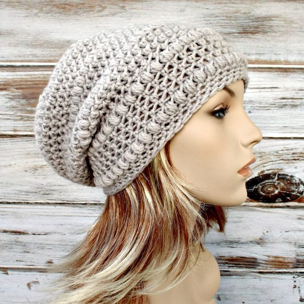 Crochet Hat Pattern, How To Crochet Tutorial, Easy Crochet Pattern, Womens Hat, Mens Hat, Mens Beanie, Winter Hat, Slouchy Beanie, Boho Hat