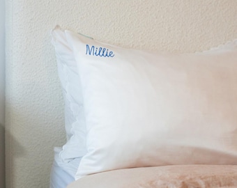 Personalised Embroidered Silky Satin Pillowcase