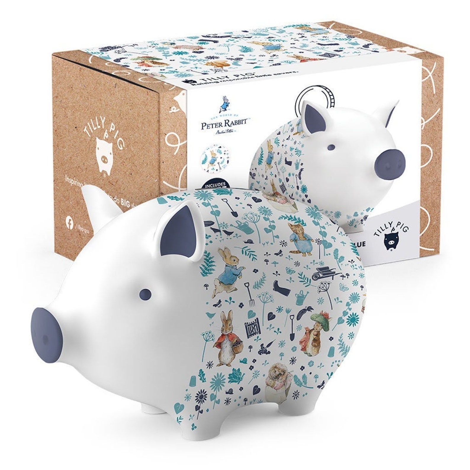 Tilly Pig Peter Rabbit and Friends Blue Piggy Bank - Etsy