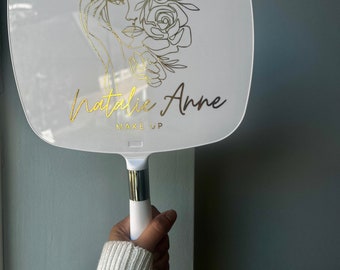 Personalised logo mirror | handheld mirror | beauty | hair | aesthetics