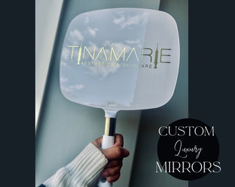 Personalised logo mirror , handheld mirror | beauty | hair | aesthetics