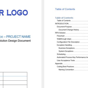 Solution Design Document SDD Template word - Etsy