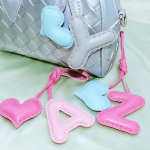 Charm para bolso personalizado * Charm para bolso con inicial personalizada * Charm para bolso de piel de oveja * Charm para bolso de cuero