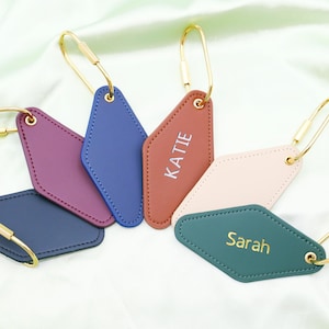 Personalized Leather Motel Keychains* Custom Motel Retro Key Tag * Motel Retro Keychain  * Motel Key Tag