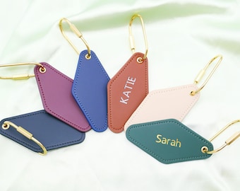 Personalized Leather Motel Keychains* Custom Motel Retro Key Tag * Motel Retro Keychain  * Motel Key Tag
