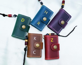 Personalized Genuine Leather Mini Notebook * Handmade Cowhide Leather Journal * Pocket * Tiny