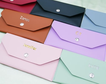 Cartera de cuero minimalista personalizada * Tarjetero fino hecho a mano * 7 colores disponibles * Tarjetero fino hecho a mano para hombres y mujeres