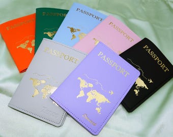 Cartera de viaje personalizada * Funda de pasaporte personalizada * Porta pasaporte de cuero * Billetera de viaje personalizada