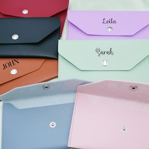 Personalized Minimalist Leather Wallet * Handcrafted Slim Card Holder * 7 Colors Available * Slim Handmade Card Holder for Men & Women