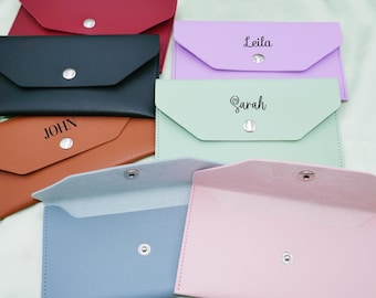 Cartera de cuero minimalista personalizada * Tarjetero fino hecho a mano * 7 colores disponibles * Tarjetero fino hecho a mano para hombres y mujeres