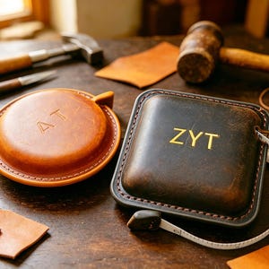 Personalized Measuring Tape * Genuine Full Grain Leather Retractable Tape Measure * Handmade * Pocket * Crafters Tailors Gift