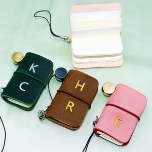 Personalized Genuine Leather Mini Notebook * Handmade Leather Journal * Pocket * Tiny