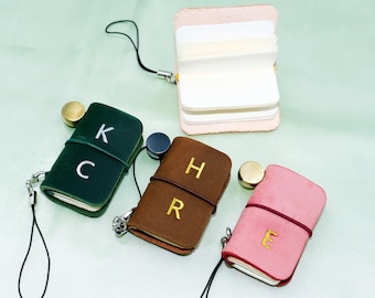 Personalized Genuine Leather Mini Notebook * Handmade Leather Journal * Pocket * Tiny