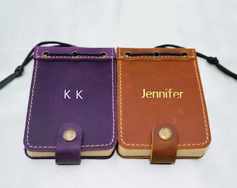 Personalized Genuine Leather Mini Notebook * Retro Notebook * Handmade Leather Journal * Pocket-sized * Miniature Notebook * Tiny