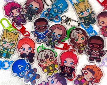 superhero chibi keychains