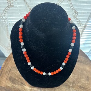 Honkbal custom klei strass kralenketting 9inningdrip ORIOLES Oranje Zwart Wit