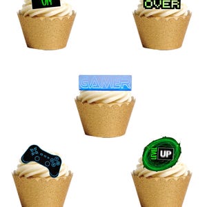 24 juegos de video juegos de mesa. Obleas comestibles para decorar pasteles, cupcakes y mucho más. Obleas totalmente comestibles.