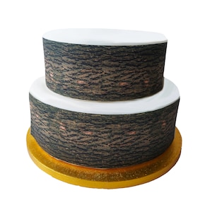 Tree Bark Effect Border Ribbon Icing Cake Decoration Topper. Perfect for larger cakes. Wrap around any cake. Easy to use.