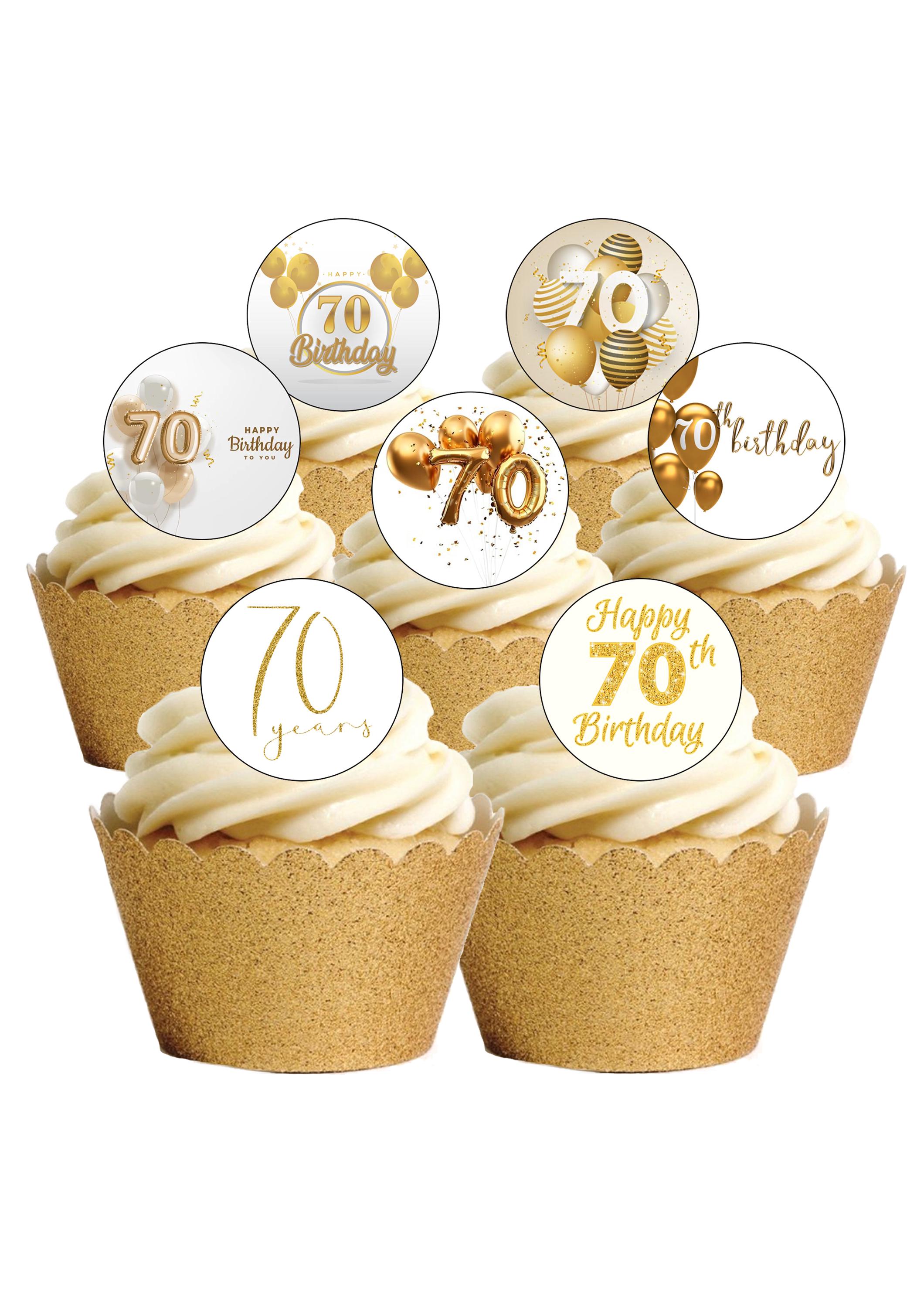 24Pcs 55th Birthday Cupcake Toppers - Glitter "Straight Outta 1970" Picks - Gold Cake Decorations - View #12