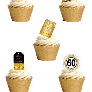 27 Jahre Aufsteller Alter 60 Jahre 60th Geburtstagsfeier Essbares Oblatenpapier Kuchen Cupcake Toppers Dekorationen. Voll essbare Oblaten Karte/Tinte