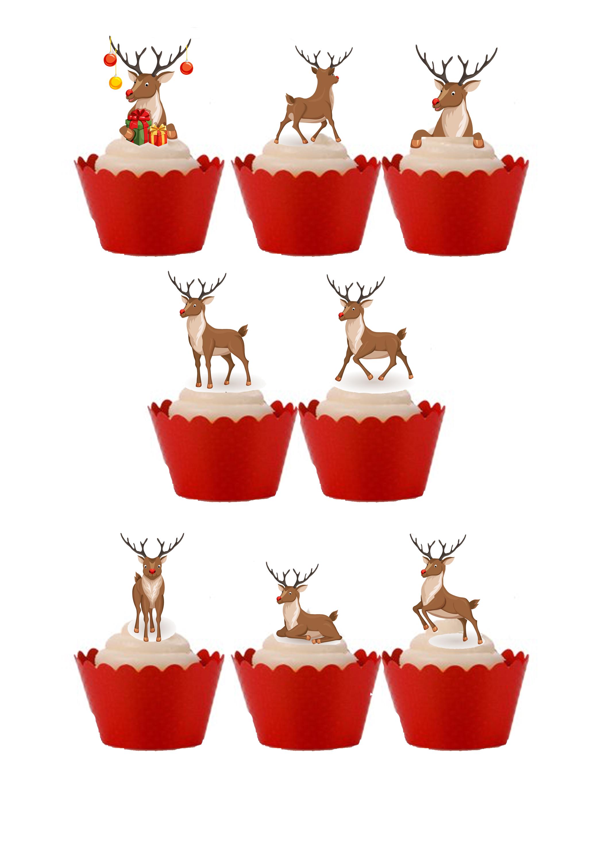 5pcs Christmas Cake Cupcake Toppers Food Fruit Picks Santa Xmas Tree Sleigh Sticks Cake Decorating Party Supplies