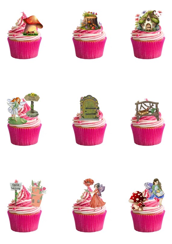 24 Edible Personalised Cupcake Toppers - Fondant, Pre-Cut For Birthdays & Parties 3 thumbnail image