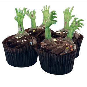 20 Stand Up Halloween Zombie Hands Essbare Oblaten Papier Karte Kuchen Cupcake Toppers Dekorationen.Voll essbare Oblaten Karte und essbare Tinten