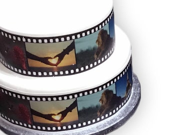 Personlig, anpassa din foto/logotyp, filmrulle, ätbar glasyr, tårtdekoration. Anpassa din tårta på ditt sätt.