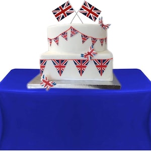 Confezione da 40 topper per cupcake con bandiera britannica per stuzzicadenti per cocktail e stoviglie, forniture per feste per il compleanno del re, Charles III, decorazioni britanniche