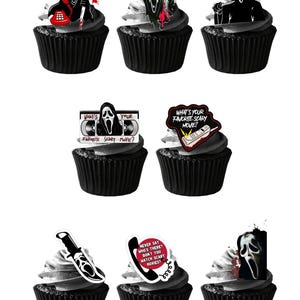 30 Stand Up Halloween Screme Geist Gesichtsmaske Essbare Oblaten Papier Karte Kuchen Cupcake Toppers Dekorationen
