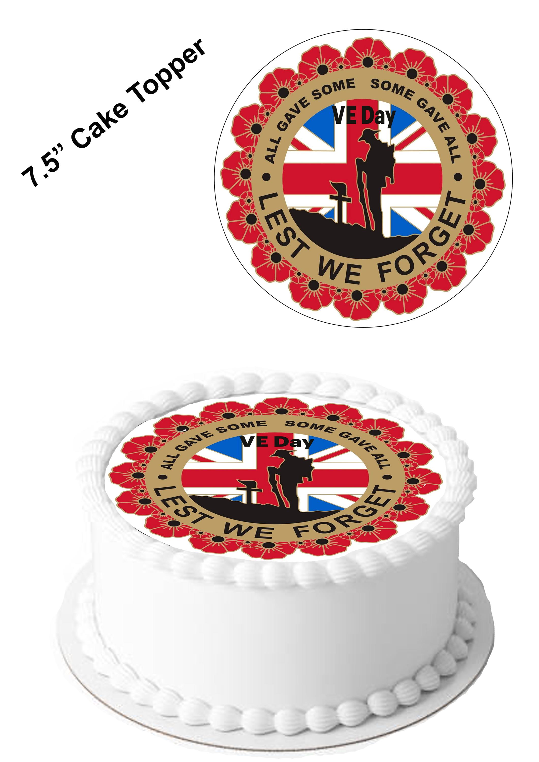 Ww2 Cake VE Day Victory Europe WW2 World War Remembrance 7.5inch Circle Edible ...