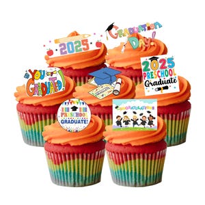 27 Décorations pour décorations de gâteaux, cupcakes et gaufrettes comestibles pour écoles maternelles, papier cartonné, 27 debout. Gaufrette de papier entièrement comestible