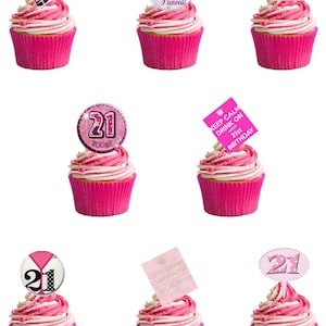 33 Stand Up Girl Frau Alter 21 Einundzwanzig Geburtstag Essbares Oblatenpapier Kuchen Cupcake Toppers Dekorationen