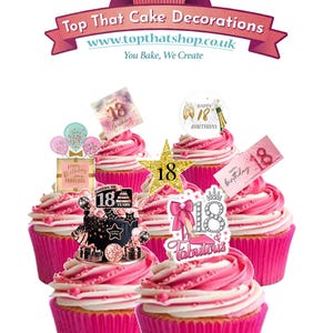 30 Fille debout, femme, 18 ans, 18e anniversaire, décorations pour gâteaux, cupcakes et gaufrettes comestibles. Carte/encre de gaufrette entièrement comestible