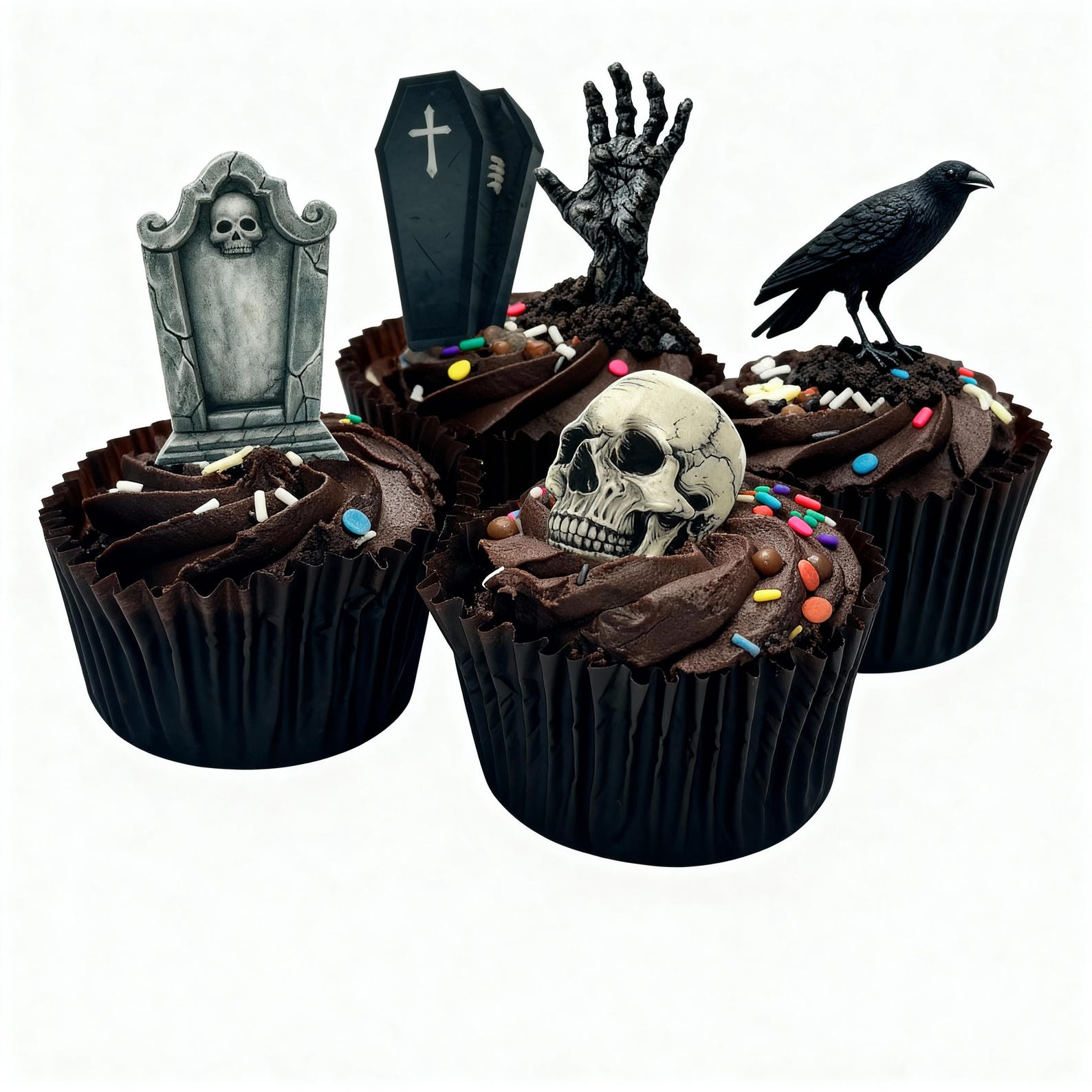 27 Stand Up Halloween Graveyard Edible Wafer Paper Cake Cupcake Toppers Decorations Fully edible wafer paper cardink