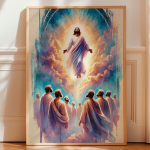 The Ascension of Jesus – Devotional Art Print, Printable Christian Wall Art