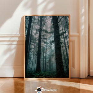 Enchanted Misty Forest – Printable Christian Wall Art, Spiritual Home Decor