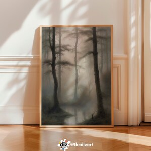 Foggy Forest Watercolor – Printable Christian Wall Art, Spiritual Home Decor