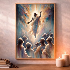 Ascension of Jesus, Easter Devotional Wall Art, Watercolor Art, Digital Download