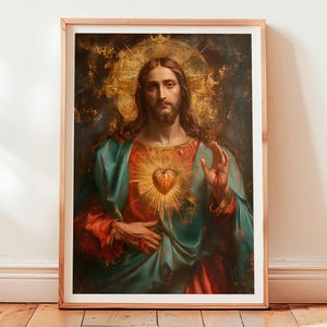 Sacred Heart of Jesus Art Print: Classic Watercolor (Digital Download)